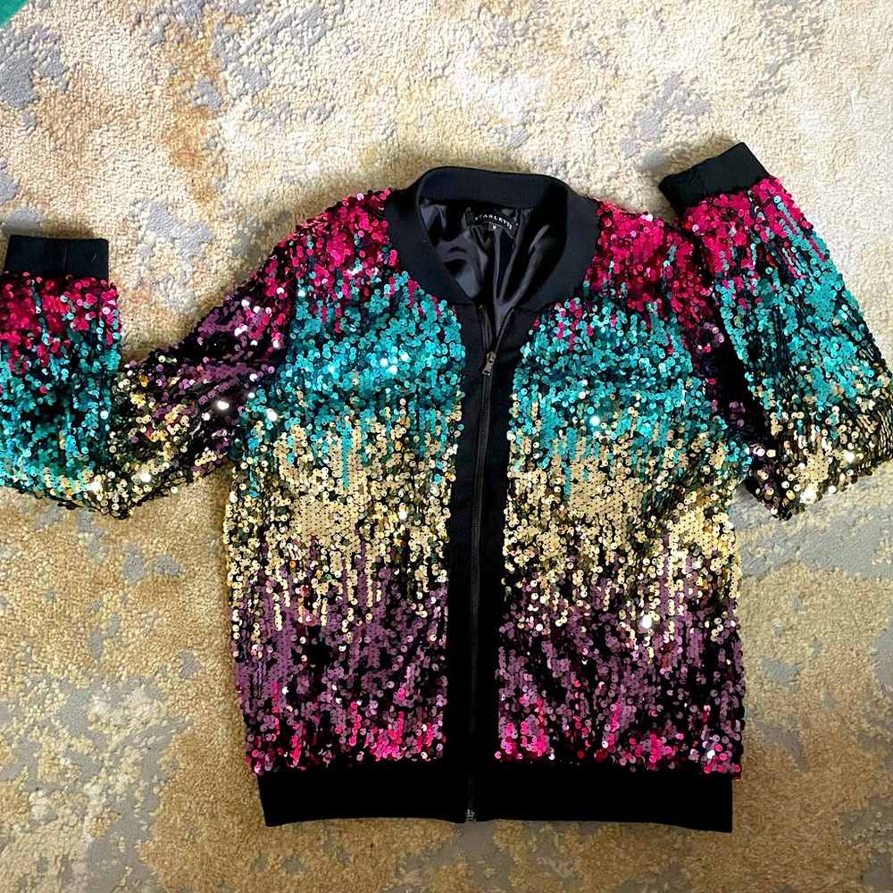Woman’s Sequins Zip up Jacket